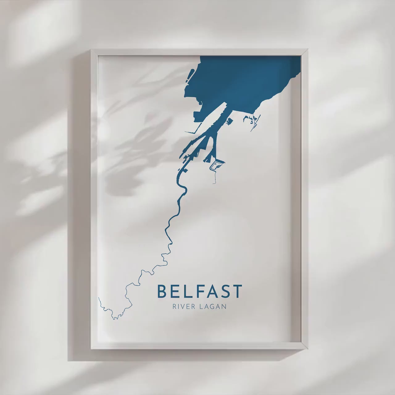 Belfast Map Art - Belfast Print, Belfast River Lagan Map Art, Northern Ireland Wall Art, Belfast Travel Print, Ireland Map, Belfast Poster