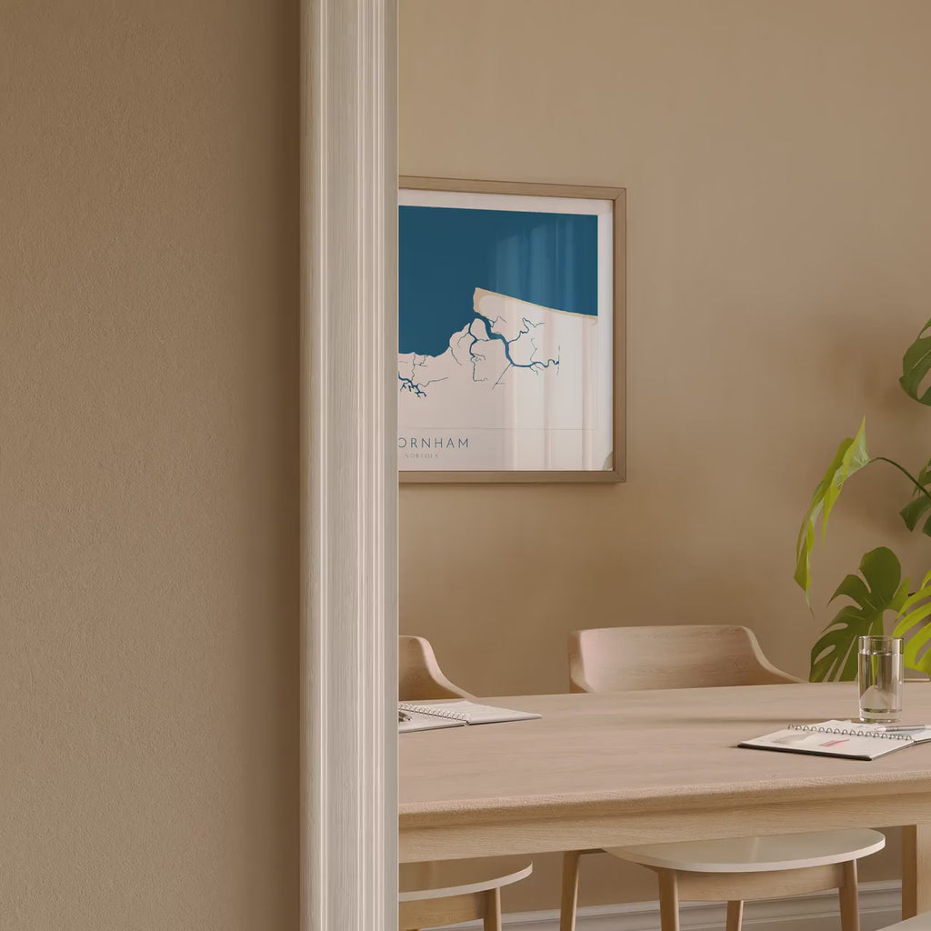 Thornham Map Art - Norfolk Map, Thornham Art Print, Holme-next-the-sea Map, North Norfolk Coast, Norfolk Beach, Norfolk Travel Print, UK