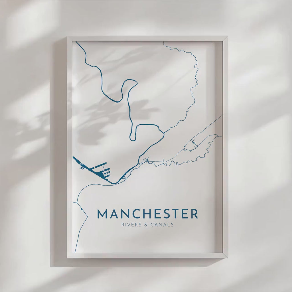 Manchester Map Art - Manchester Print, Manchester Art UK, Manchester Travel Print, Nautical Décor, City Map Art, UK Cities
