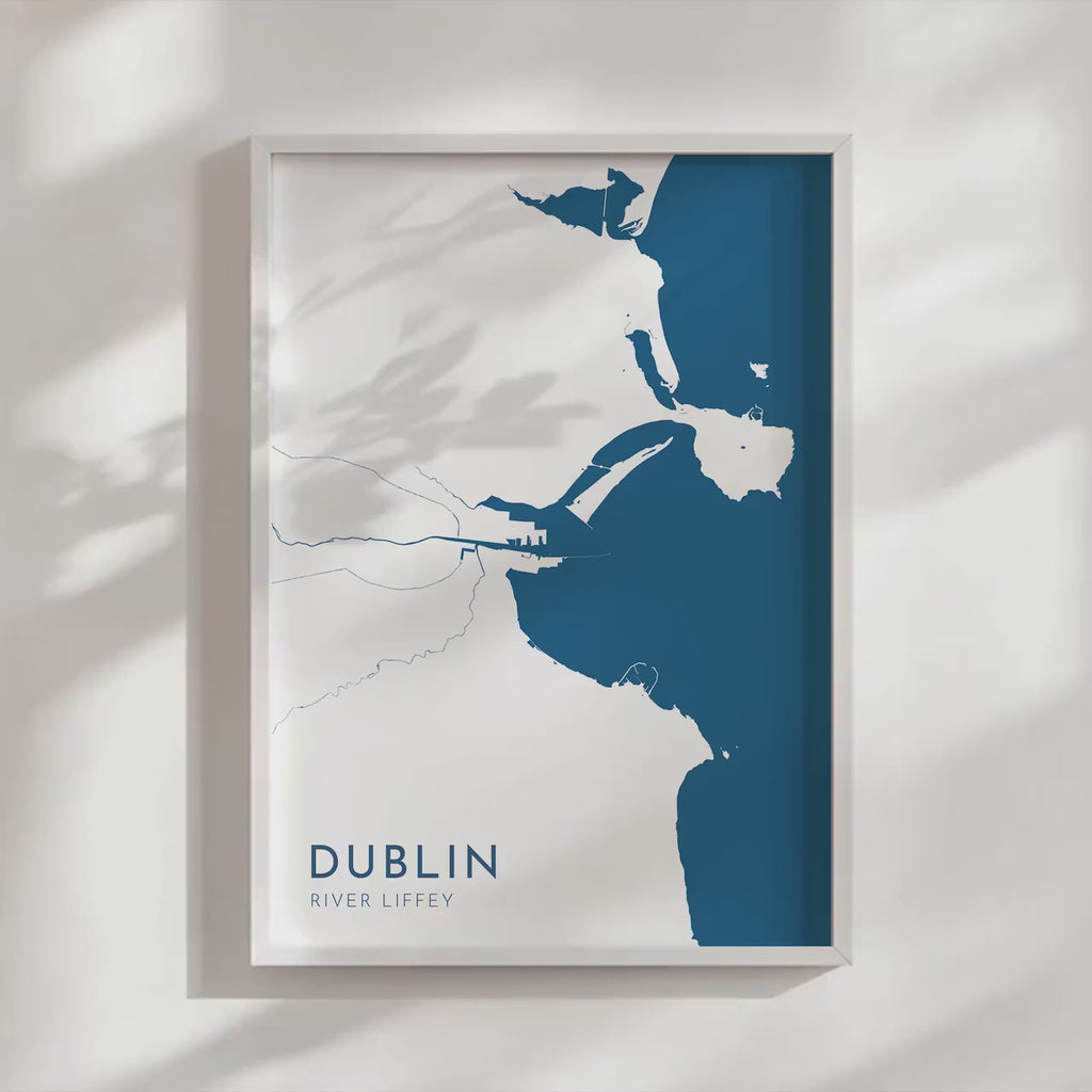 Dublin Map Art - Dublin River Liffey Map Art, Ireland Art Print, Ireland Wall Art, Dublin Travel Print, Ireland Map, Dublin City Map Poster