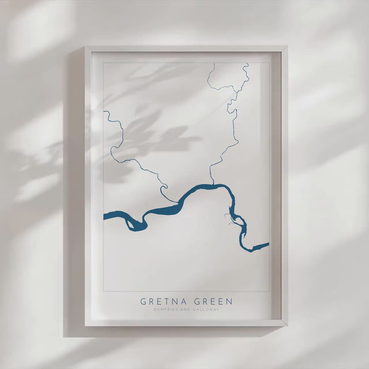 Gretna Green Print - Gretna Green Wedding Gift, Grenta Map Print Scotland, Scotland Map Art, Gretna Green Anniversary gift, River Map UK