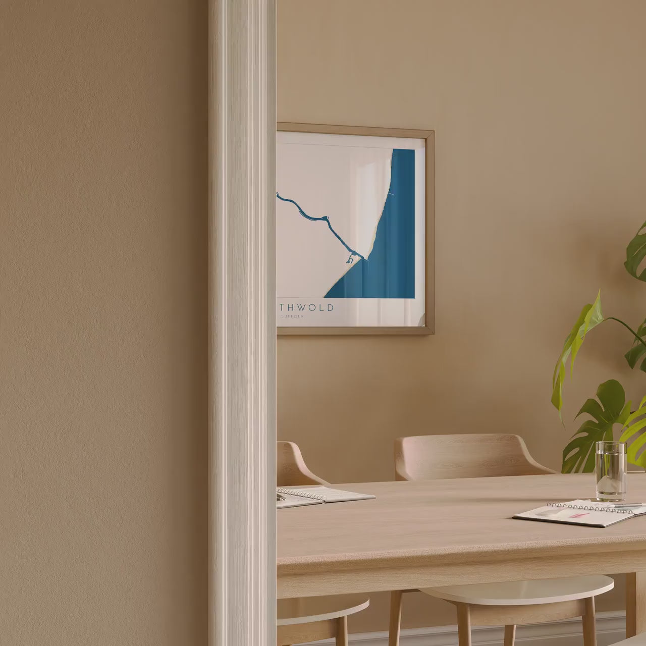 Southwold Art Map - Suffolk Art, Southwold Map Art, Suffolk Coast Travel Print, Suffolk Gift, River Blyth Map, UK Map Art, UK Rivers Map