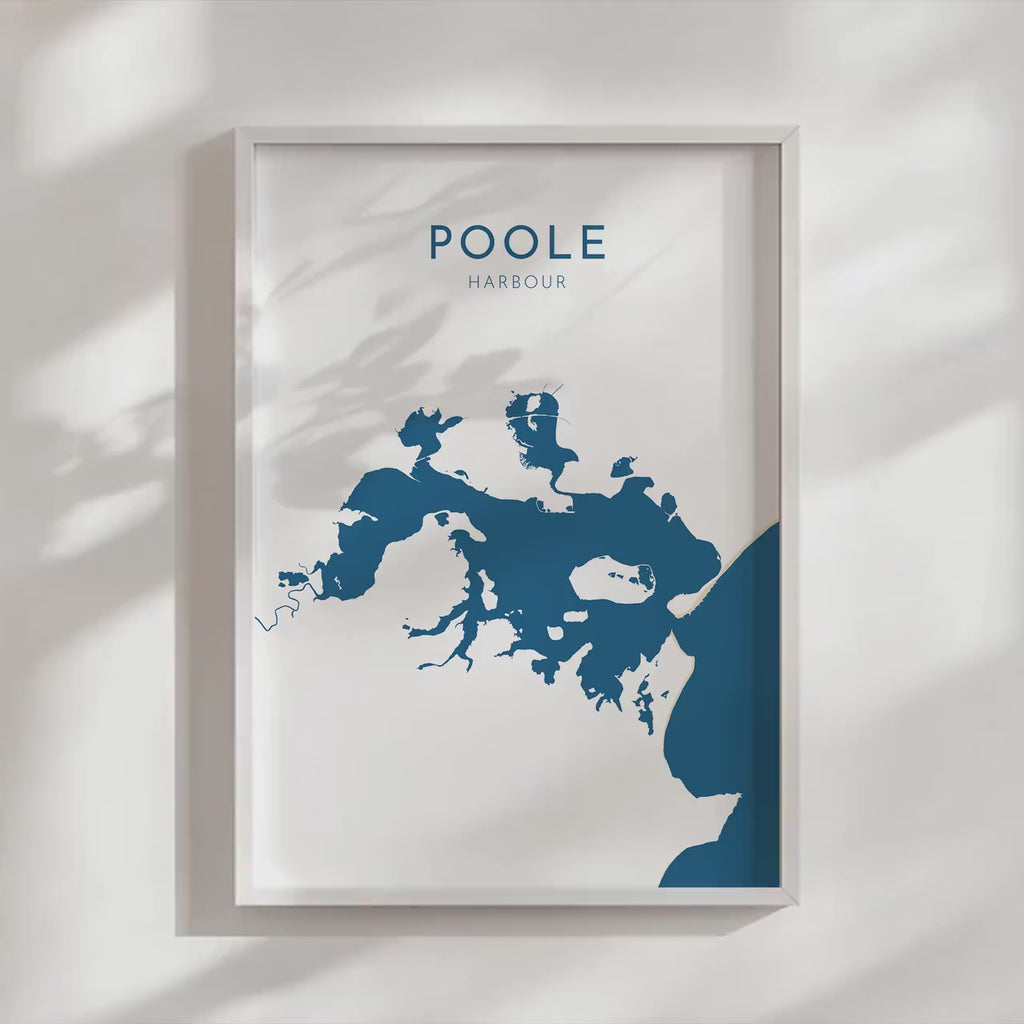 Poole Map Art - Poole Harbour Map Art, Poole Dorset Map, Poole Print UK, Poole Travel Print, Brownsea Island Map, Dorset Art Print