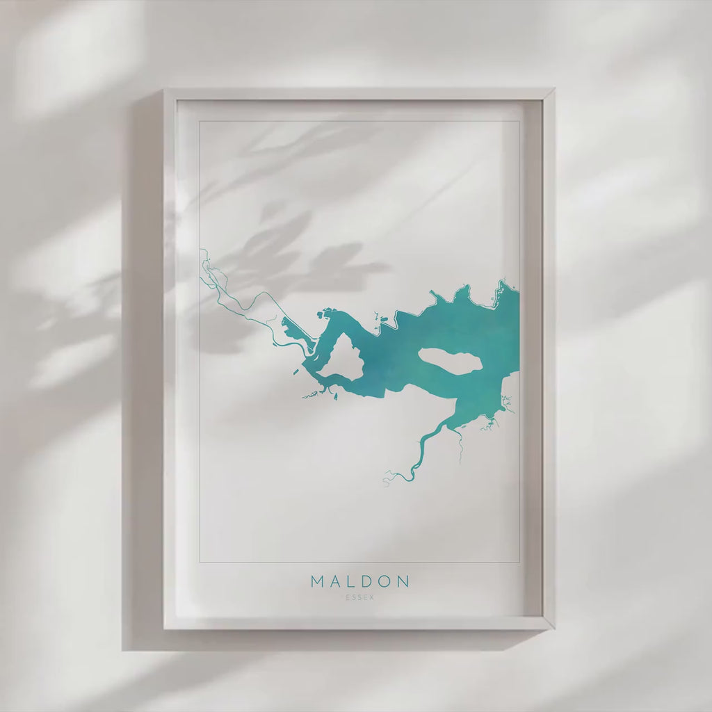 Maldon Print - River Blackwater Map, Maldon Art, Essex Map, Essex Art, Essex Coast, Heybridge Essex UK, UK River Map, Nautical Art UK