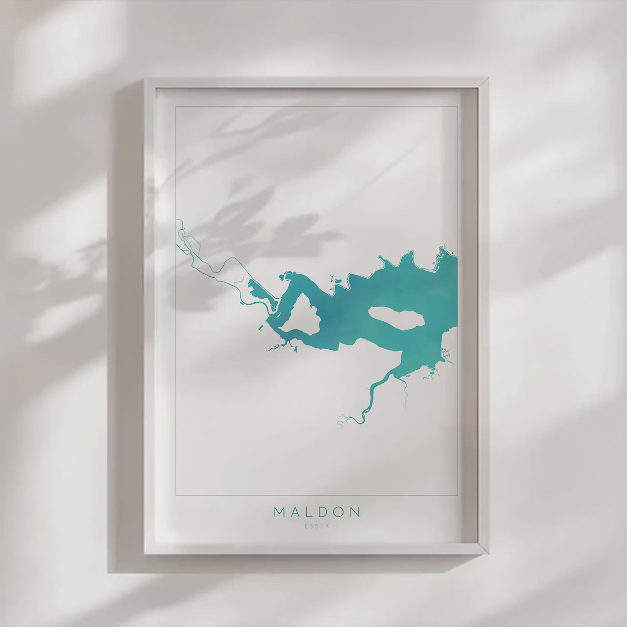 Maldon Print - River Blackwater Map, Maldon Art, Essex Map, Essex Art, Essex Coast, Heybridge Essex UK, UK River Map, Nautical Art UK