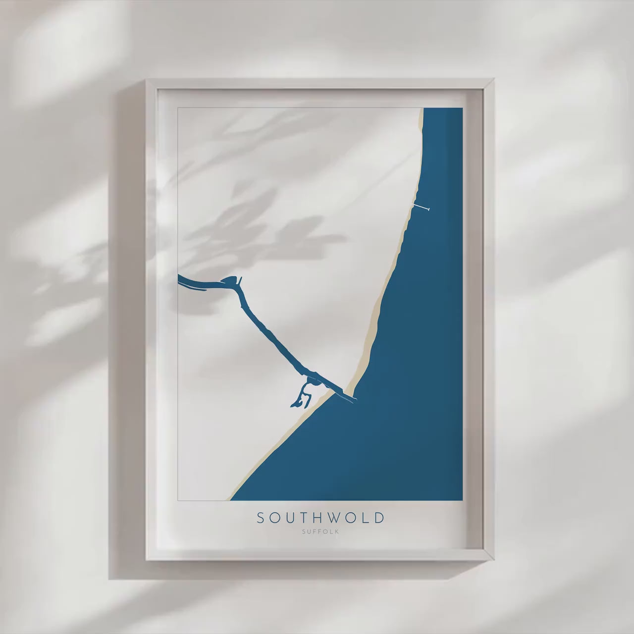 Southwold Art - Suffolk Map, Southwold Beach Map Art, Suffolk Coast, Suffolk Travel Print, River Blyth, Suffolk Gift UK