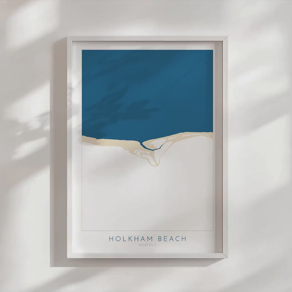 Holkham Map Art - Holkham Print, Norfolk Map, Holkham Beach, North Norfolk Coast, Norfolk Beach, Norfolk Travel Poster