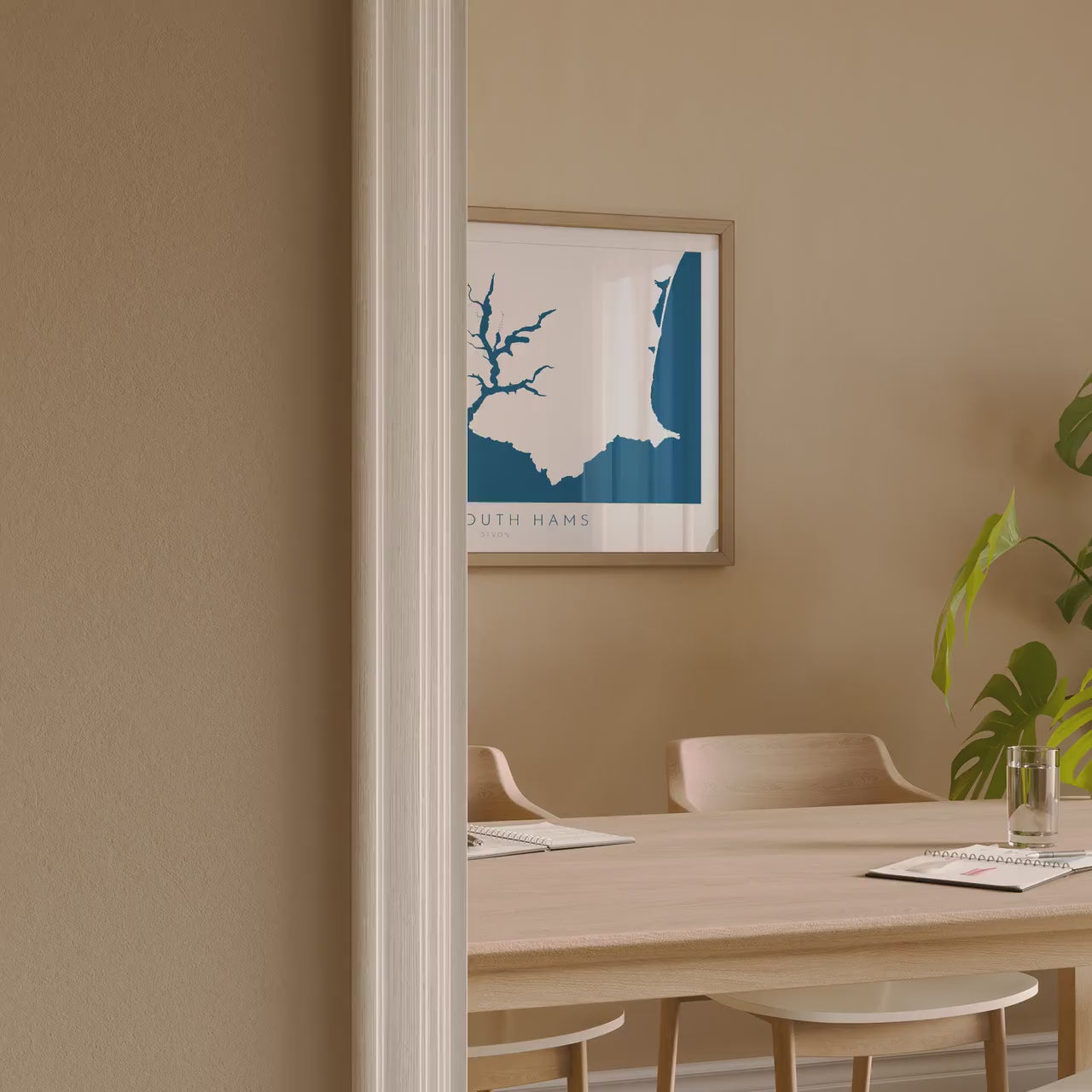 The South Hams Art Print - South Devon Map Art, Salcombe Art print, Devon Travel Poster, Devon Gift, Devon Print, UK Coast Map, UK Beaches