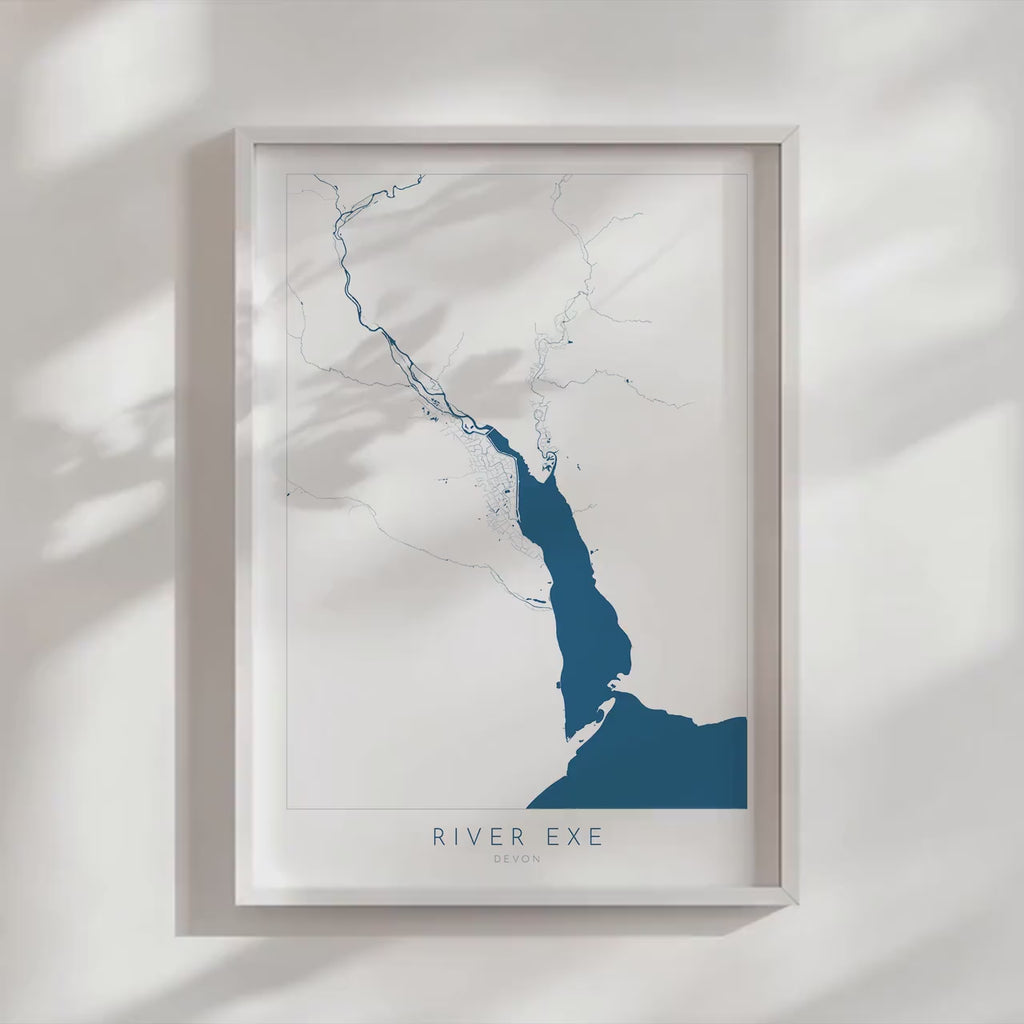 River Exe Map - Exeter Map Art, Devon Art, Exeter Print, Topsham Map, Exmouth, Exeter Travel Print, Nautical Décor, City Map Art, UK Cities