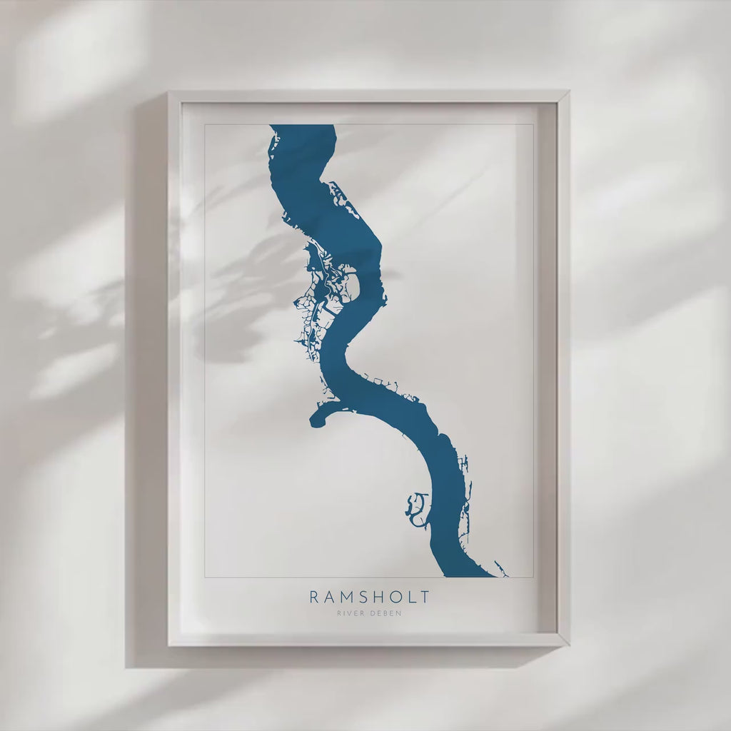 Ramsholt Map - River Deben Map, Suffolk Map, Suffolk Coast, Suffolk Travel Print, Ramsholt Arms Suffolk Print, Suffolk Art UK