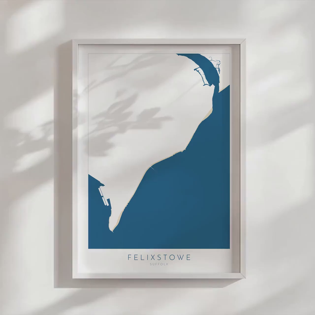 Felixstowe Print - Felixstowe Map, Suffolk Art, Suffolk Map, Felixstowe Poster, Felixstowe Beach, Suffolk Beach Art, UK Beaches, River Map