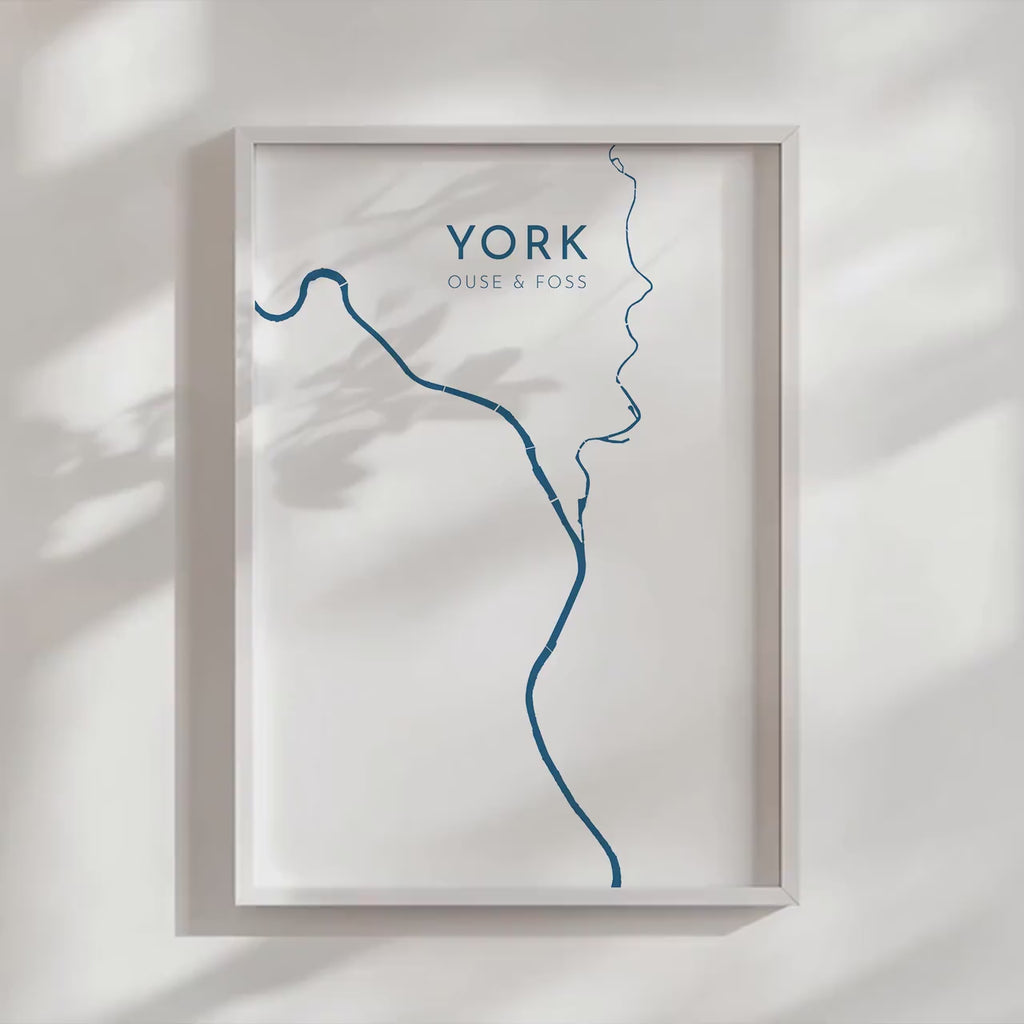 York Map Art - ork Print, York Poster, City of York Map, Yorkshire Map Art, York UK Map Art, River Ouse and Foss Map, York Travel Print