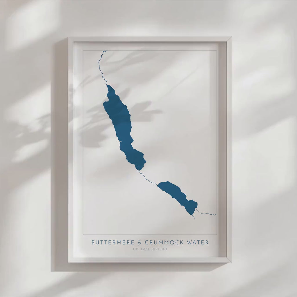 Buttermere Lake and Crummock Water Print, The Lake District Map, National Park Print, Travel Poster, Map Art, Cumbria Map, The Lakes UK