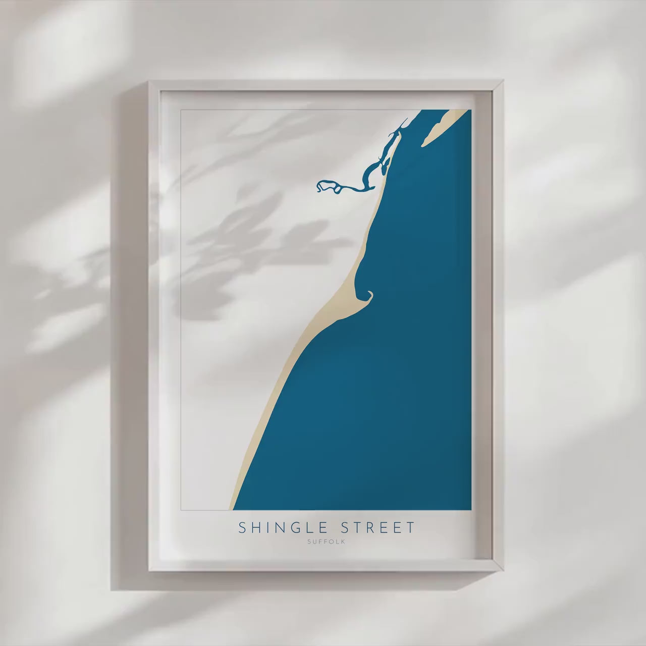 Shingle Street Map Art - Suffolk Map, Suffolk Print, Suffolk Coast Art, River Alde, Woodbridge Map, Suffolk Travel Print, Woodbridge Print