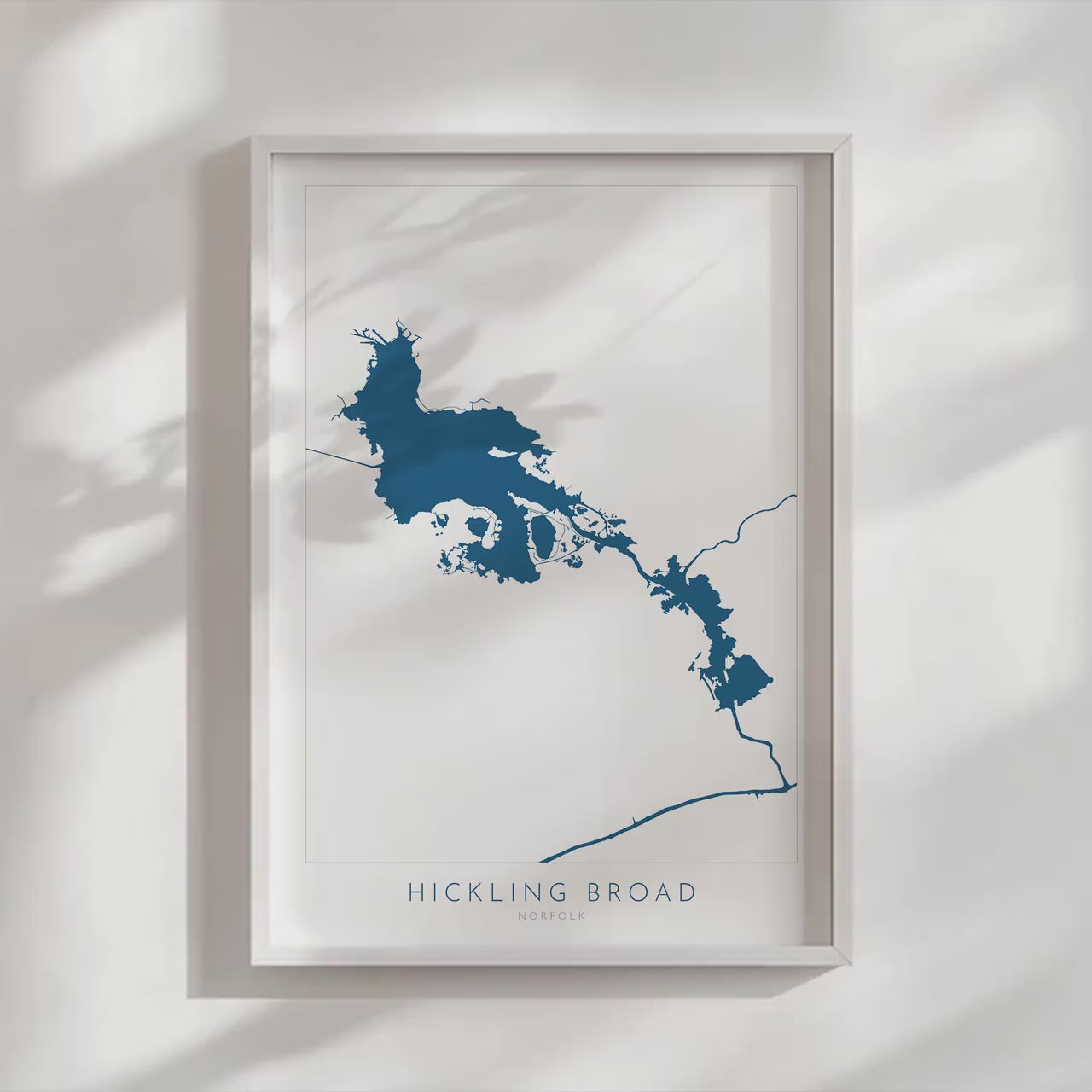 Hickling Broad Map - Hickling Broad Print, Norfolk Broads Map Art Print, Norfolk Art, Norfolk Broads, Norfolk Map, Hickling Heath Map, UK