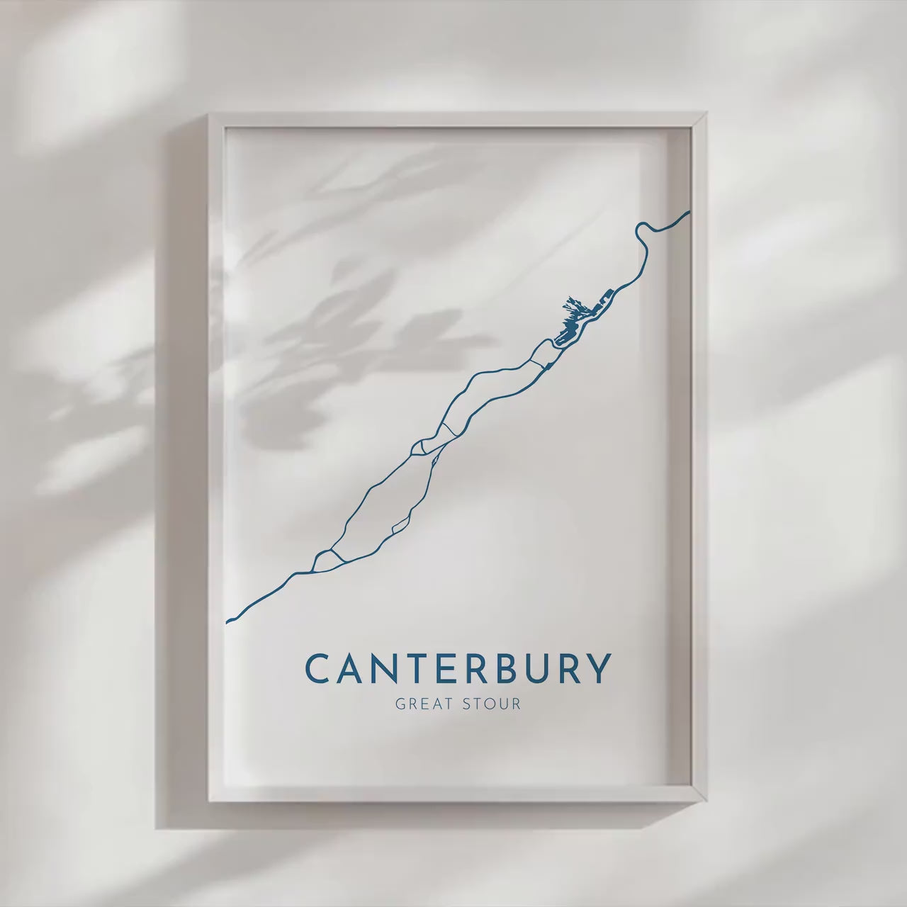 Canterbury Map Art - Canterbury UK Art Print, Kent Map, River Map, Kent Art, Canterbury Travel Print, Canterbury Poster, UK City Map