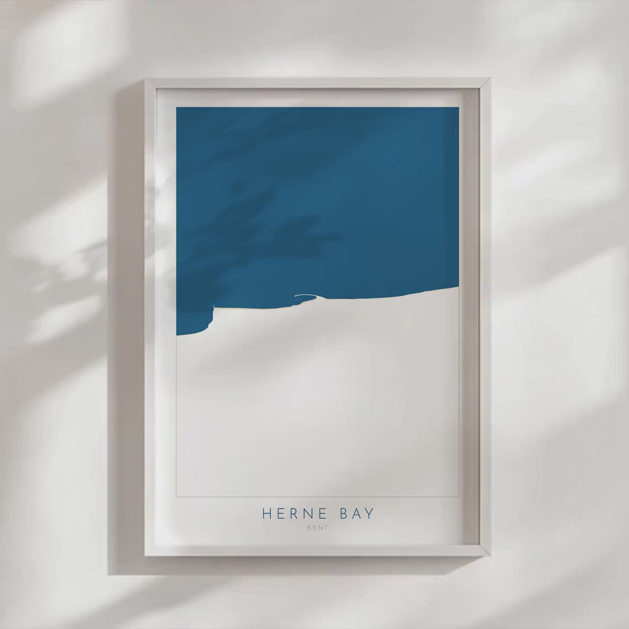 Herne Bay Map Print - Herne Bay Art Poster, Kent Map Art, Herne Bay Travel Poster, Kent Coast, A1, A2, A3, A4, Herne Bay Beach Art, UK