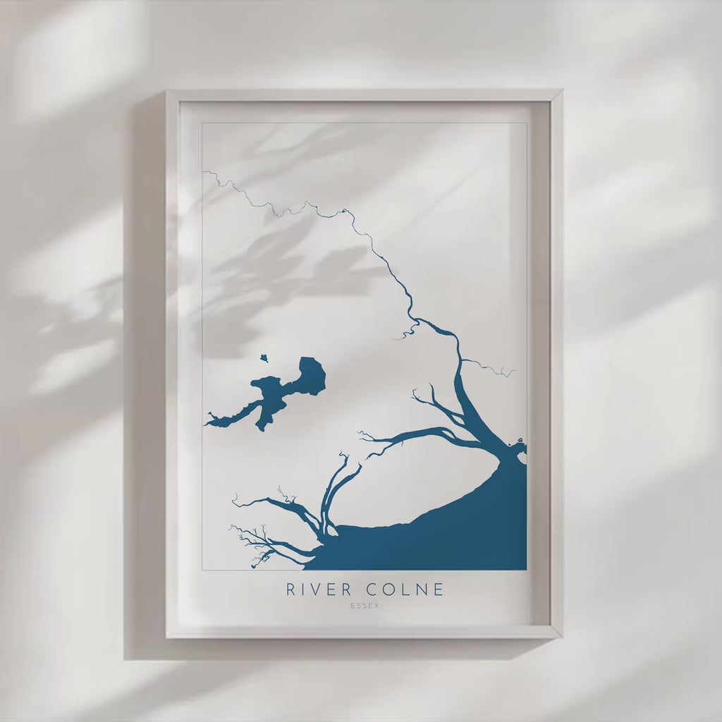 River Colne Map Print - Essex Map Art, Wivenhoe Map Art, Colchester Print, Essex Art, Mersea Island, Essex Coast, Nautical Art, UK Rivers