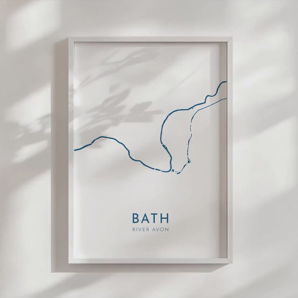 Bath Map Art - Bath River Avon Map Art, Bath UK Map Art, Bath Travel Print, River Avon Map, UK City Map Art, Somerset Art Print