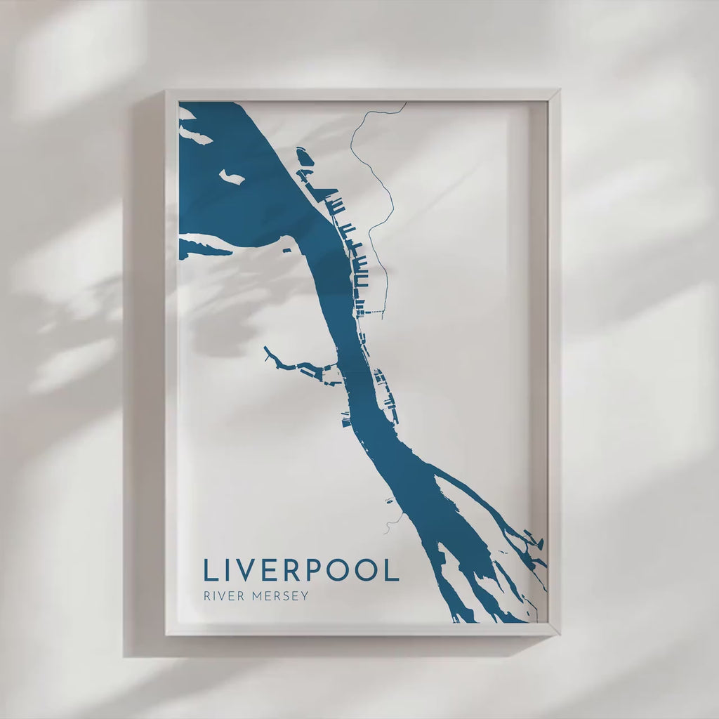 Liverpool Map Art - River Mersey Map, Liverpool Print, Liverpool Art, Liverpool Travel Print, Nautical Décor, City Map Art, UK Cities
