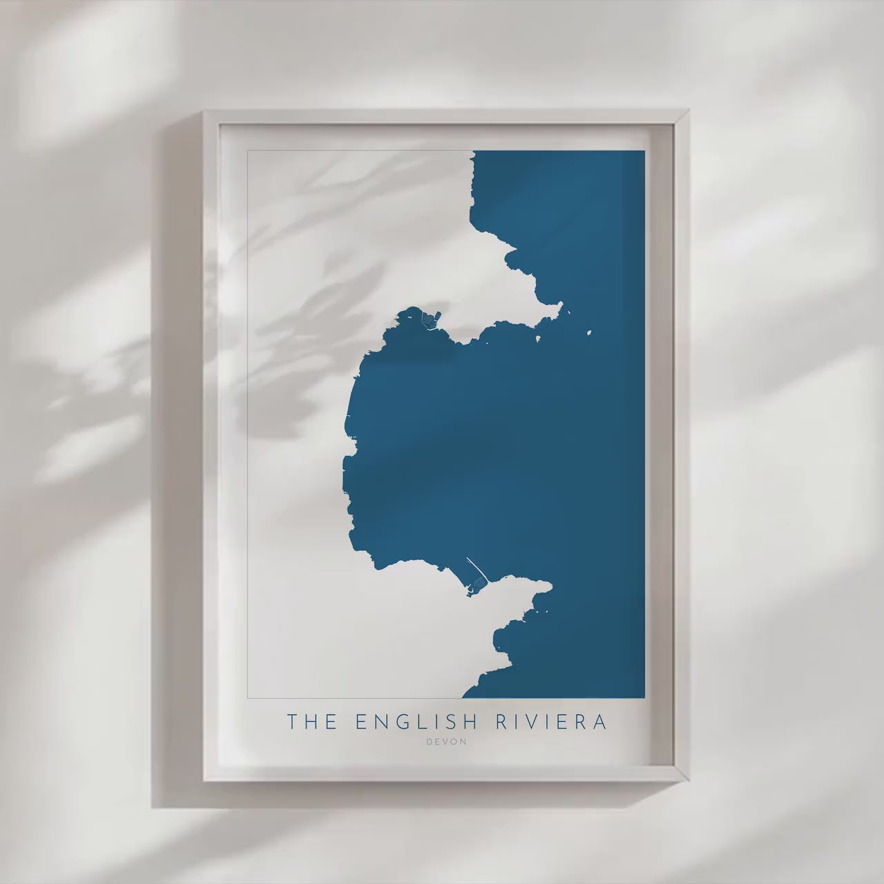 The English Riviera Print - Devon Map, Brixham print, Devon Poster, Torquay Travel Print, Paignton Print, Brixham, Devon Coast, South Devon