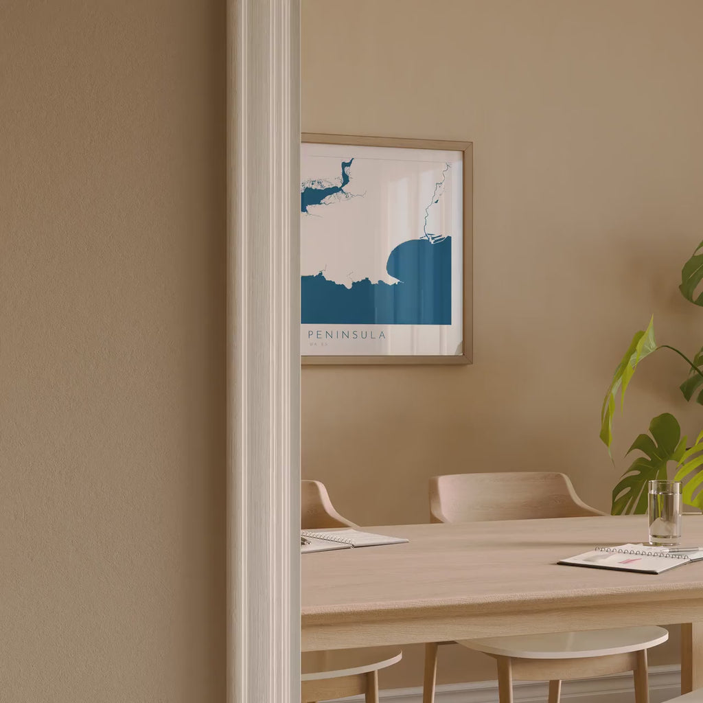 Gower Map Art - Wales Map, Gower Art Print, Mumbles Wall Art, Gower Peninsula Print, UK Coast Map, Wales Art, Welsh Gift, Rhossli Print