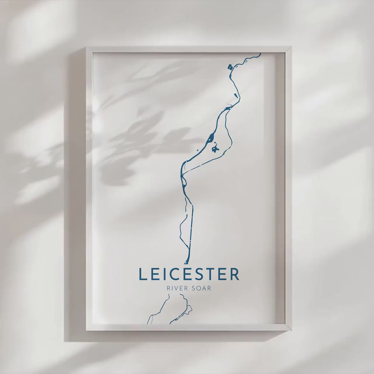 Leicester Map Art - Leicester Print, River Soar Map Art, Leicester UK Map Art, Leicester Travel Print, River Soar, UK City Map Art