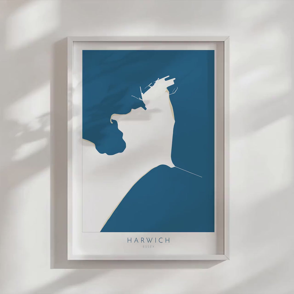 Harwich Map Art - Harwich Print, Essex Map, Harwich Essex Art, Harwich Map, Harwich UK, Colchester Map, Essex Art