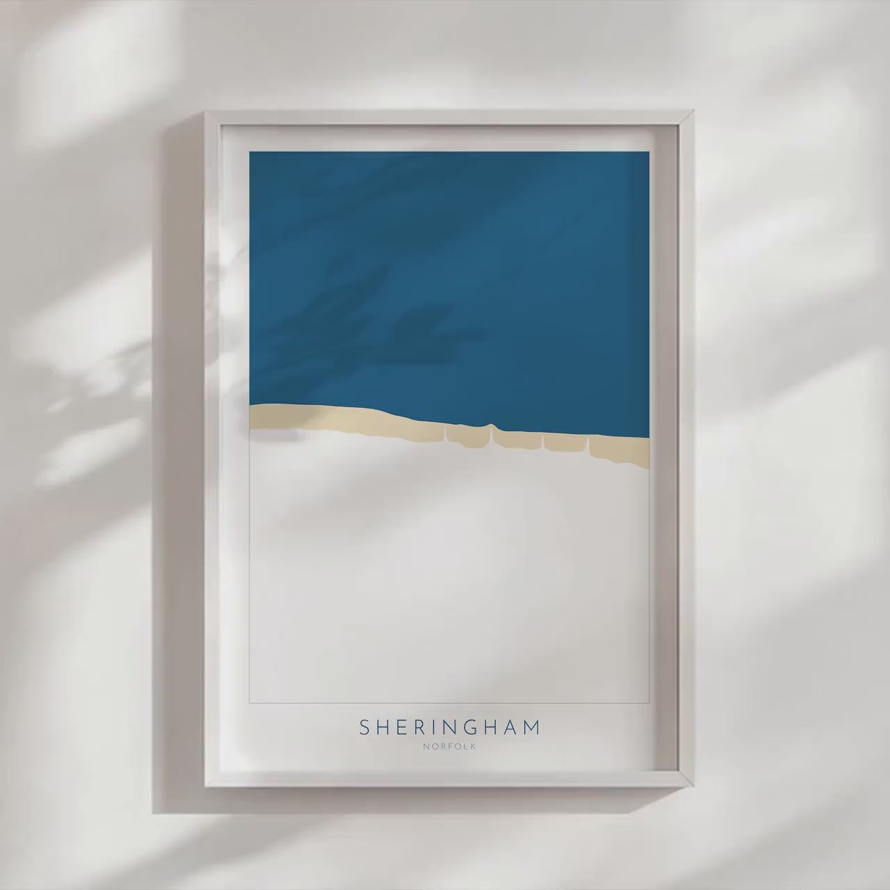 Sheringham Map Art - Norfolk Map, Norfolk Gift, Norfolk Coast, Sheringham Beach, North Norfolk Map Art, Norfolk Beaches, Norfolk UK