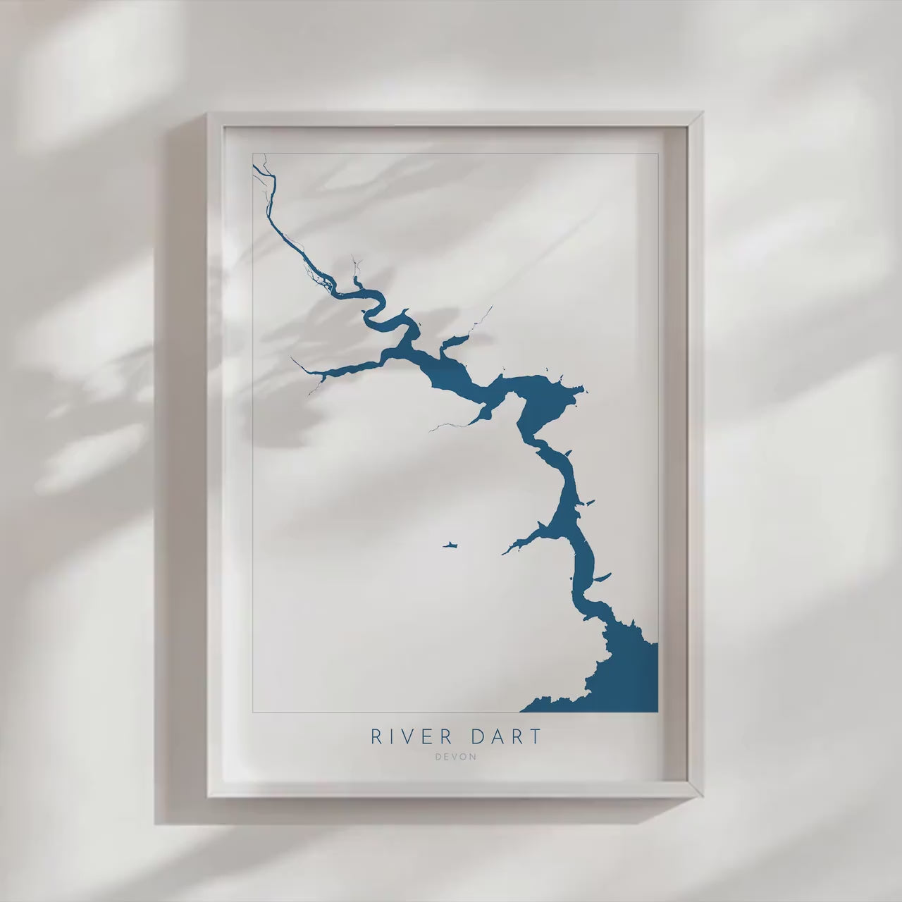 River Dart Print - Dartmouth Art, Devon Map, Totnes Print, Kingswear Poster, Stoke Gabriel, Greenway, Devon Coast Print, South Devon