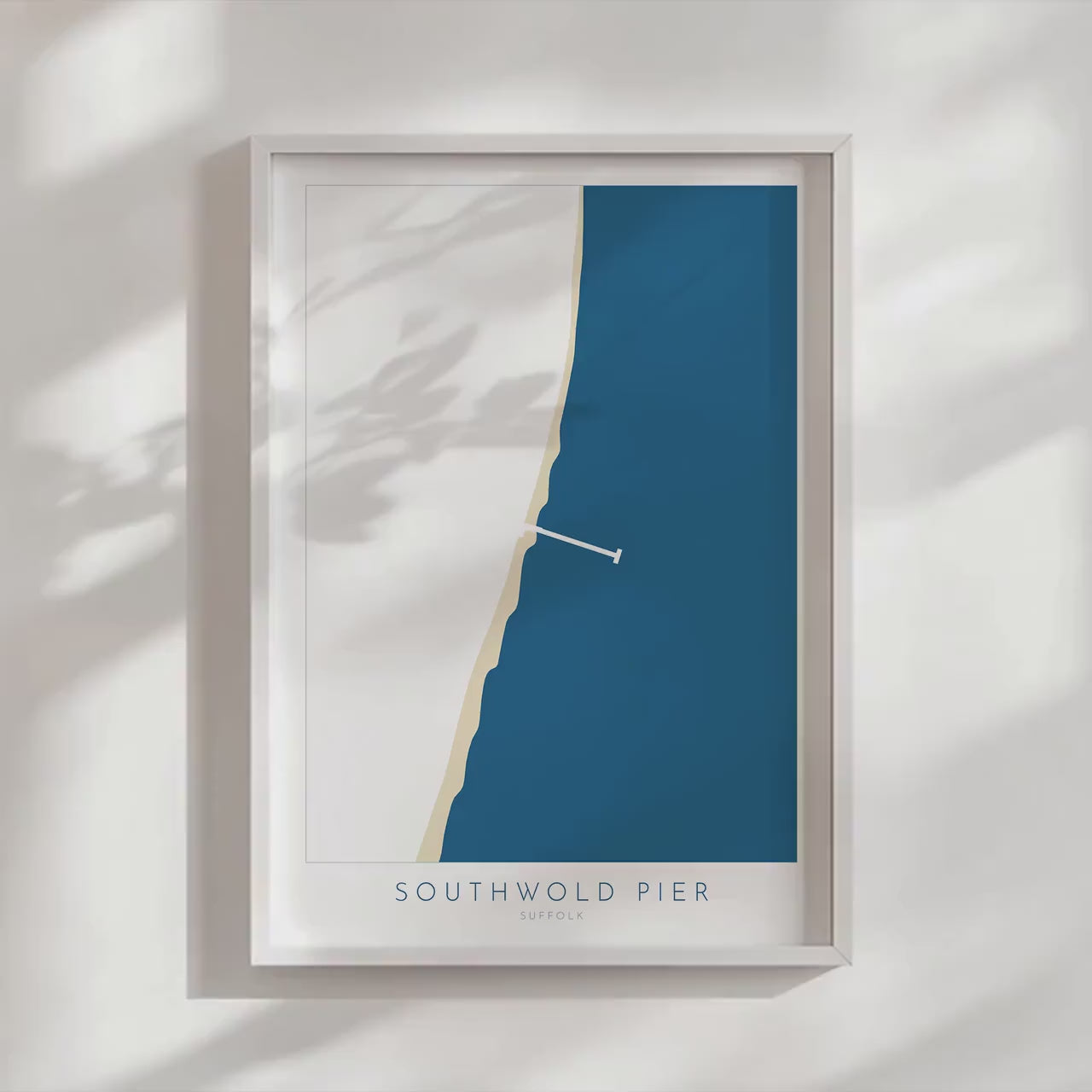 Southwold Beach Art - Suffolk Map, Southwold Map Art, Suffolk Coast, Suffolk Travel Print, River Blyth, Suffolk Beach Print UK