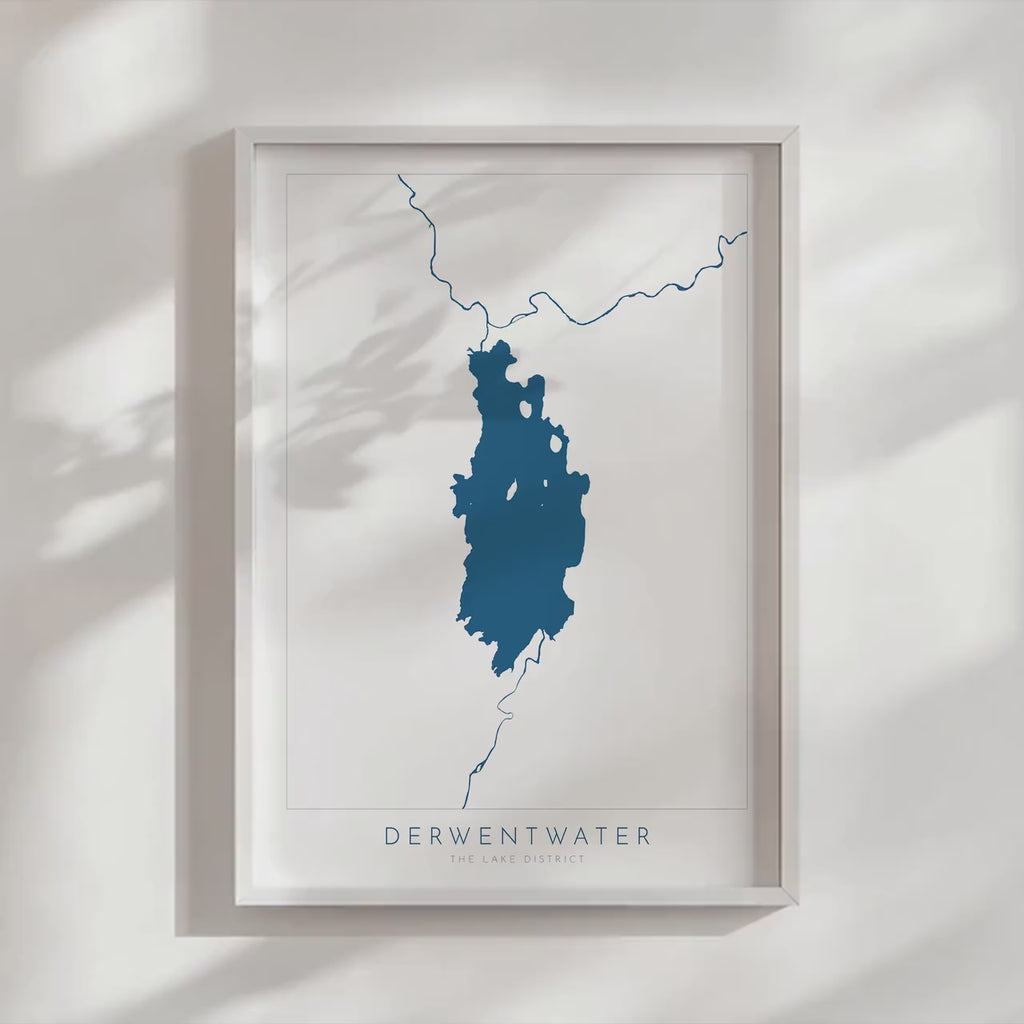 Derwentwater Print, Derwent Water Map, The Lake District Map, National Park Print, Travel Poster, Map Art, Cumbria, The Lakes UK