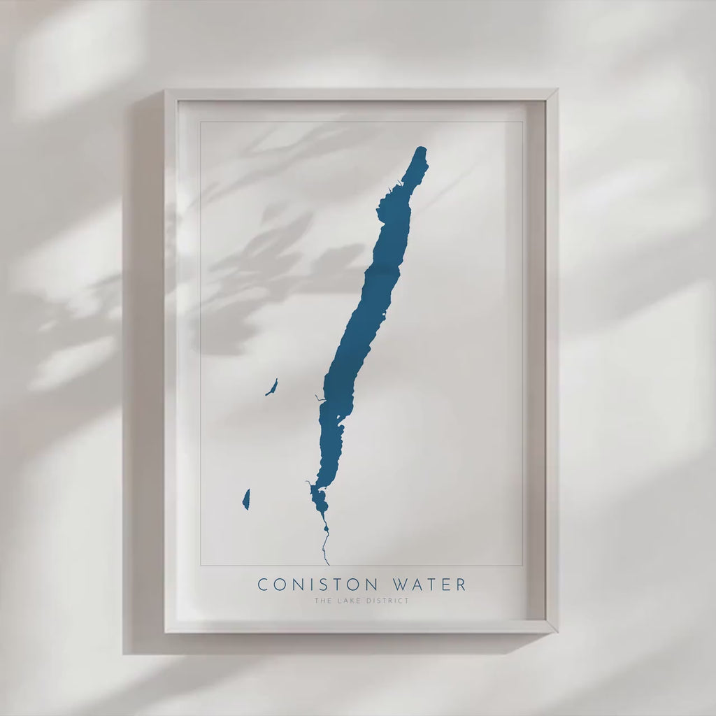 Coniston Water Print, The Lake District Map, National Park Print, Travel Poster, Map Art, Cumbria Location Art, The Lakes