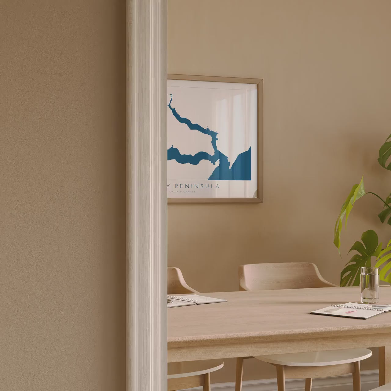 Shotley Peninsula Map Art Print, Suffolk Map, Art, River Orwell, River Stour, Essex Map, UK Rivers Map, East Anglia Map, Alton Water Map Art