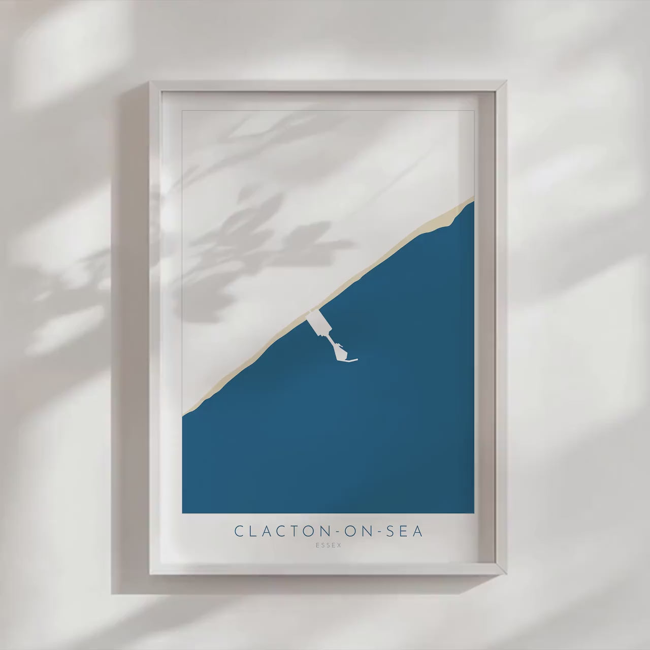 Clacton-on-Sea Map Art - Essex Map, Clacton on Sea Essex Art, Clacton Map, Clacton-on-Sea Beach UK, Colchester Map, Essex Art