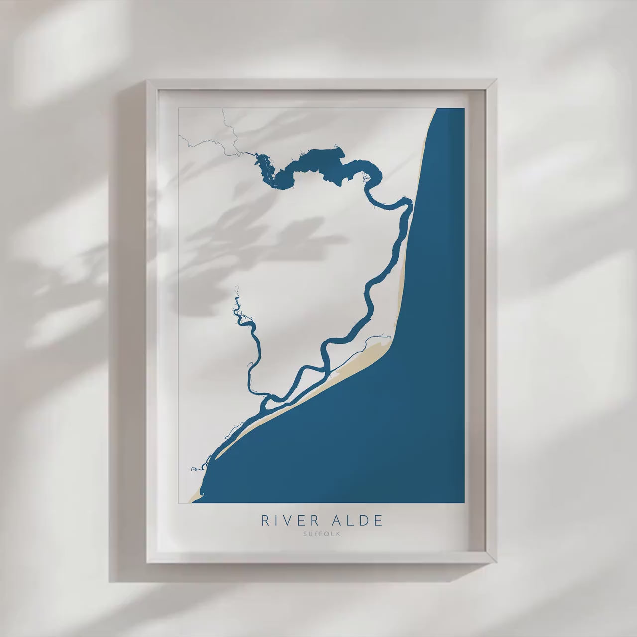 River Alde Map Art - Suffolk Map, River Alde, Aldeburgh Art, Orford Suffolk Art, Suffolk Coast, Shingle Street, Suffolk Travel Print UK