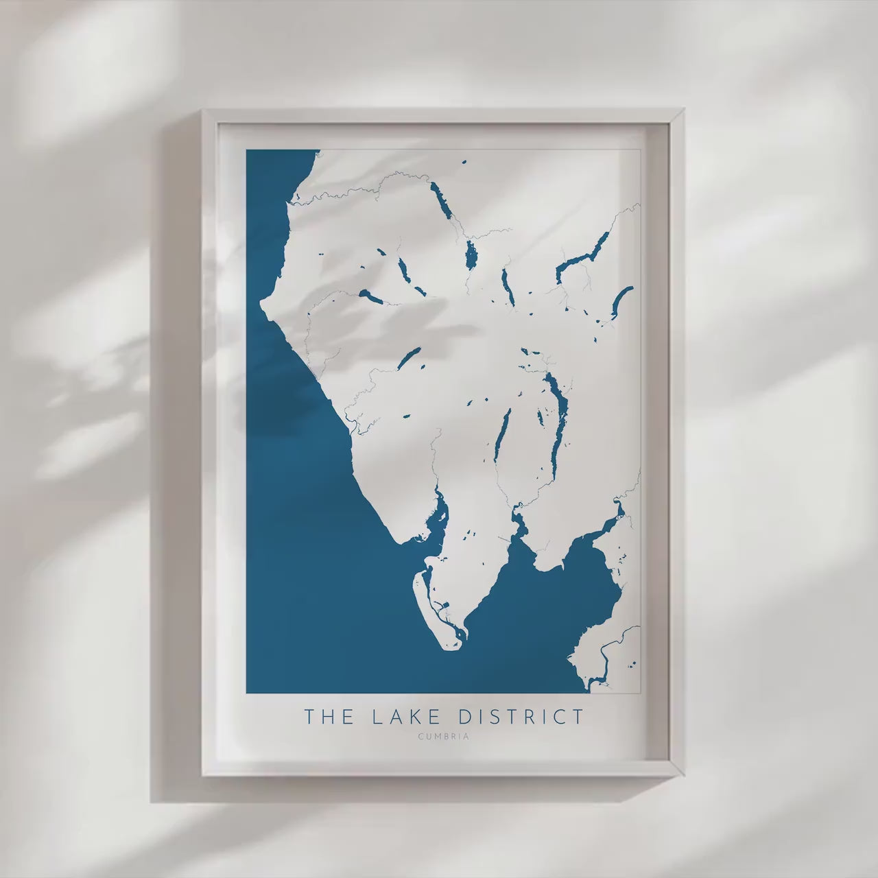 Lake District Map Print -  Cumbria Map Art, Lake District Print, Lake District Travel Poster, National Park Print UK, Windermere Map